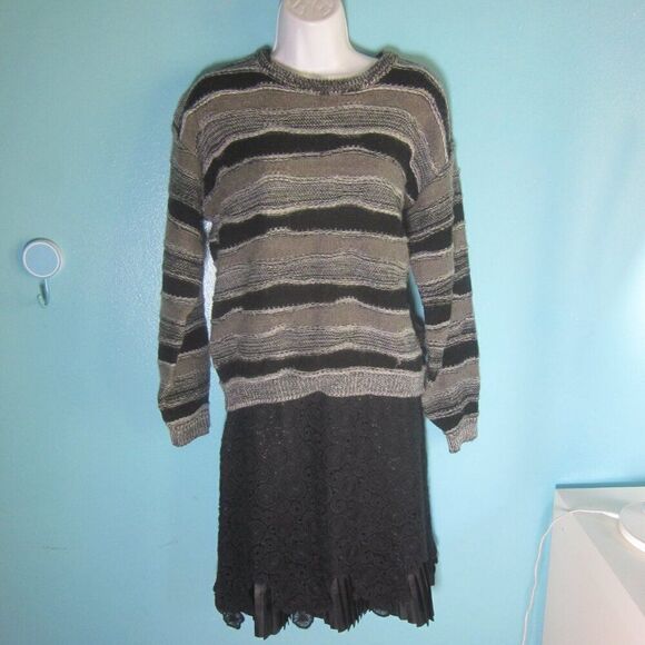 Vintage 80's Womens Size L Rave's Per Uomo Crewneck Pullover Wool Knit Sweater - Picture 1 of 12